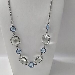 Watch Video / Sterling Silver Blue Topaz & Citrine Necklace – Approx. 40 Carats